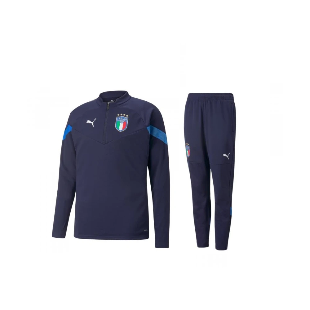 Puma Italië 1 4 Zip Coach Trainingspak Senior 2022 2023 Blue Heren