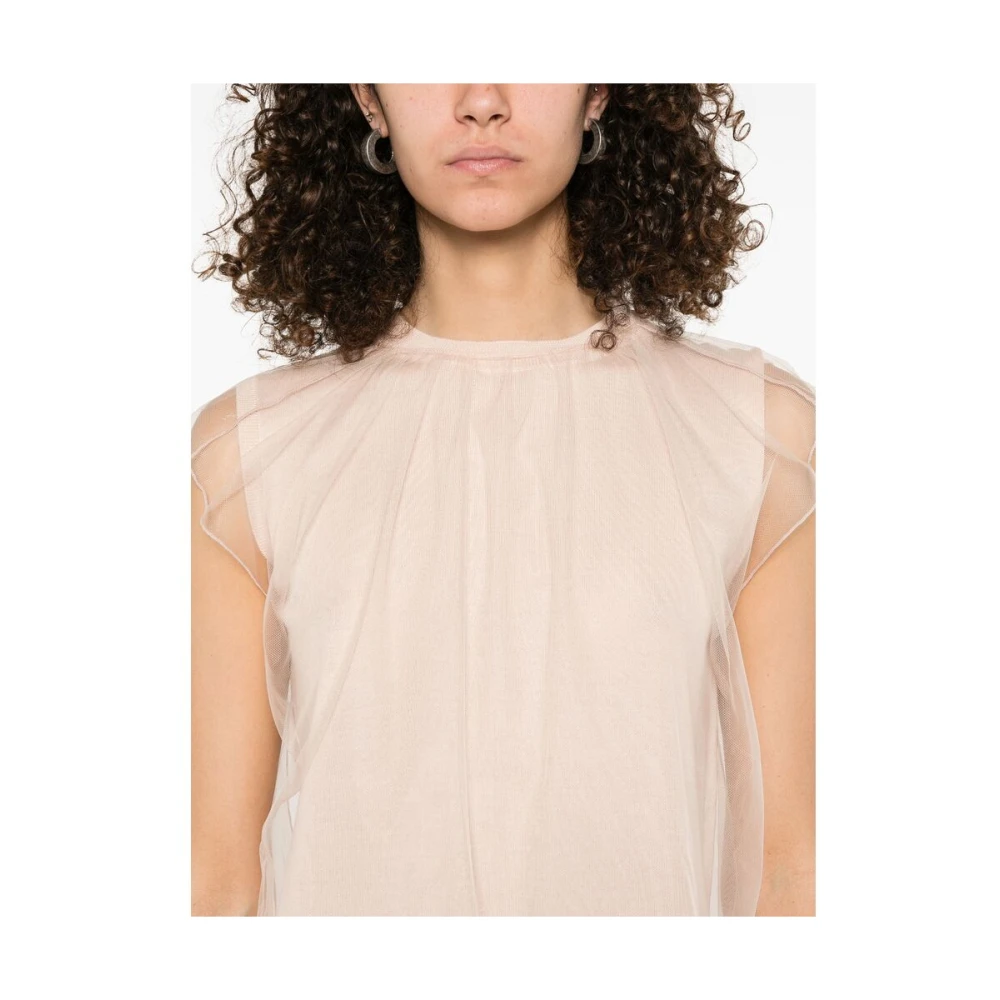 Fabiana Filippi Peach Pink Crew Neck Sweater Pink Dames