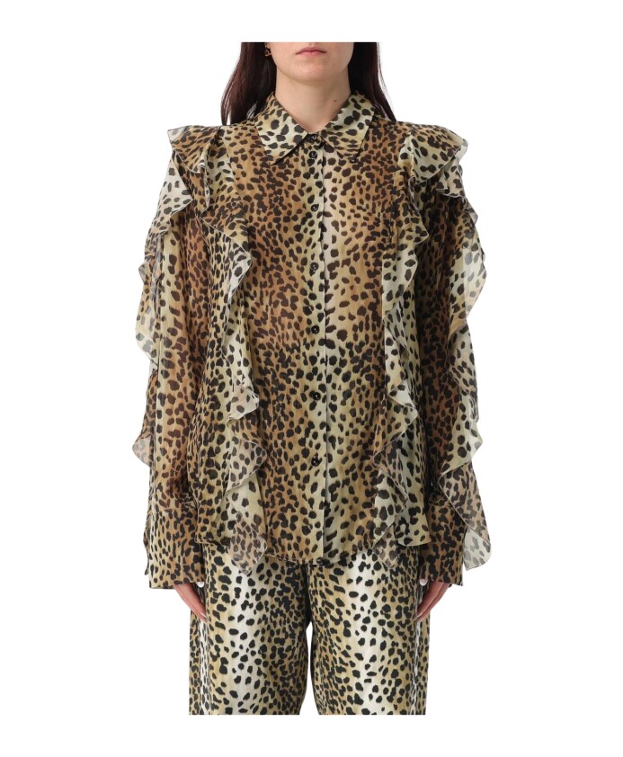 leopard-print-ruffle-silk-blouse