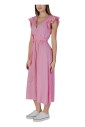 robe-rose-en-coton-col-en-v