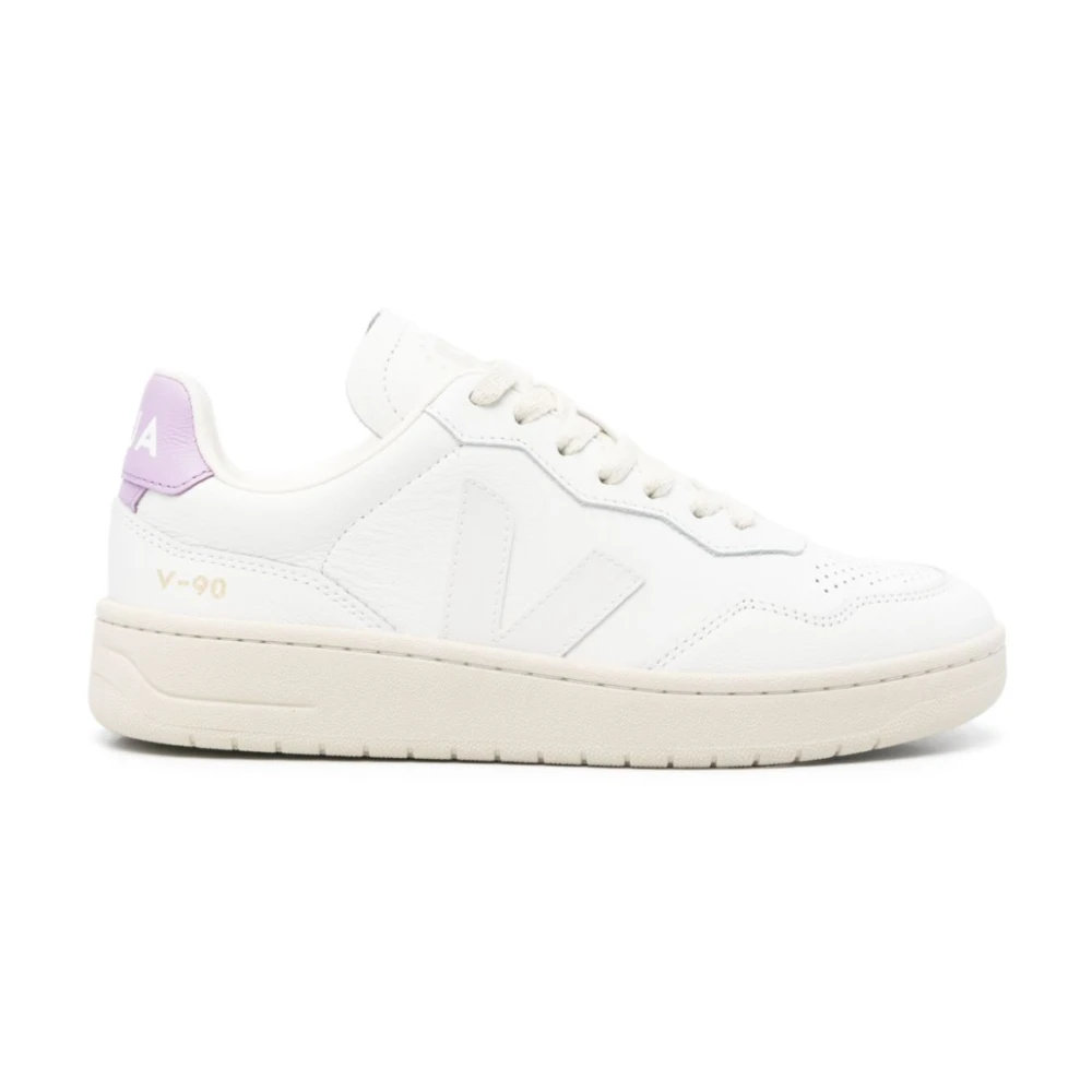 Veja Witte Leren Sneakers met Logo Print Dames Schoenen