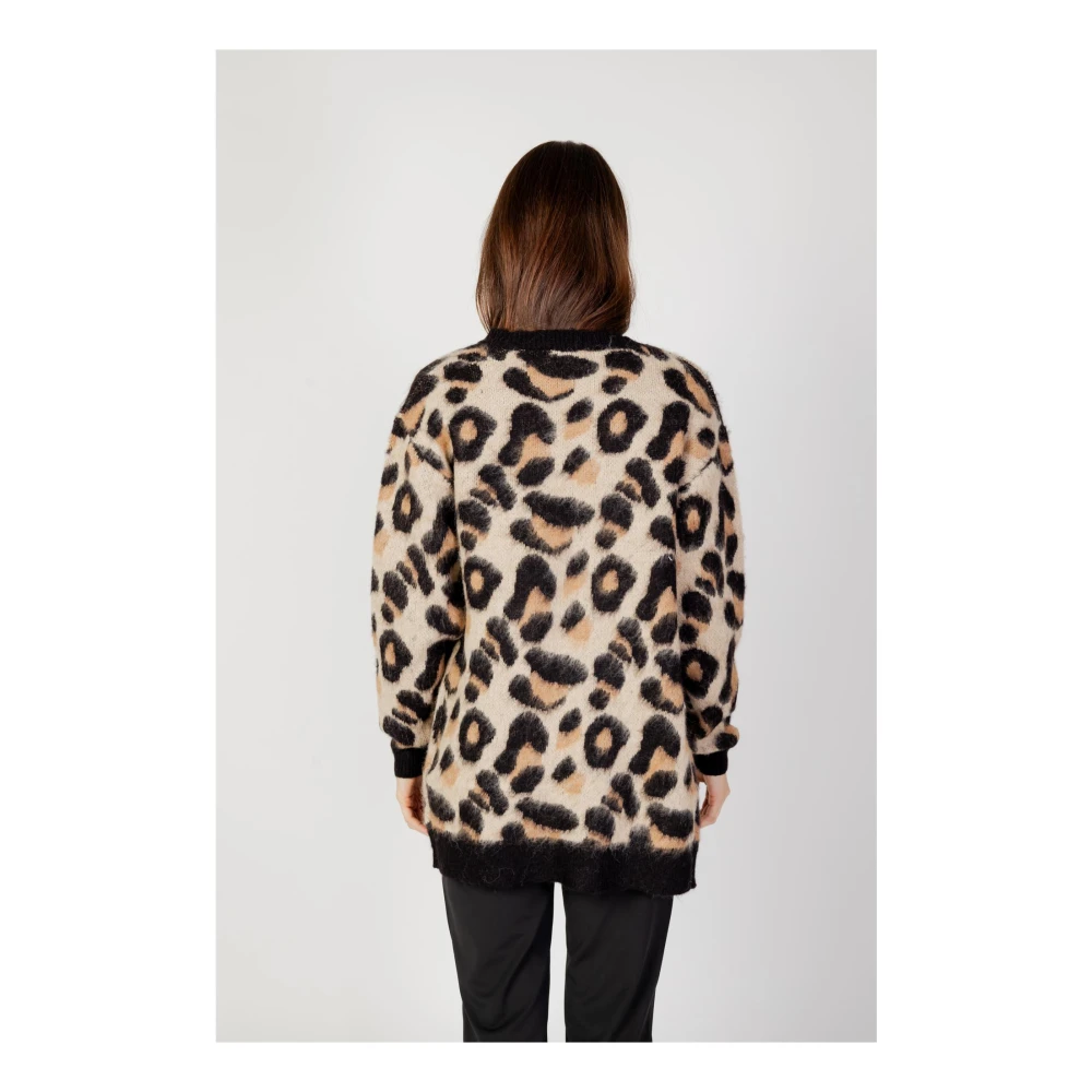 Jacqueline de Yong Leopard Print Cardigan Brown Dames