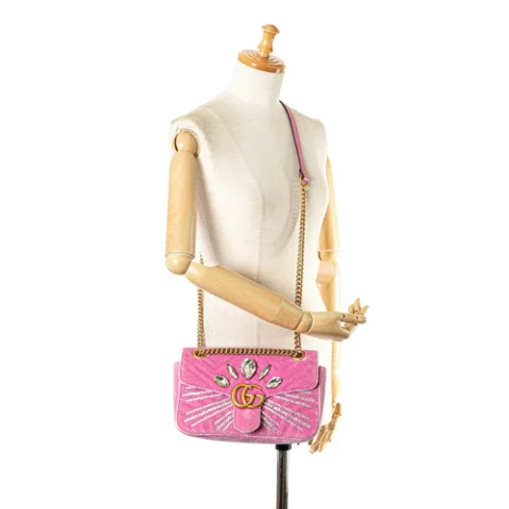 Gucci Vintage Pre-owned Velvet gucci-bags Pink Dames