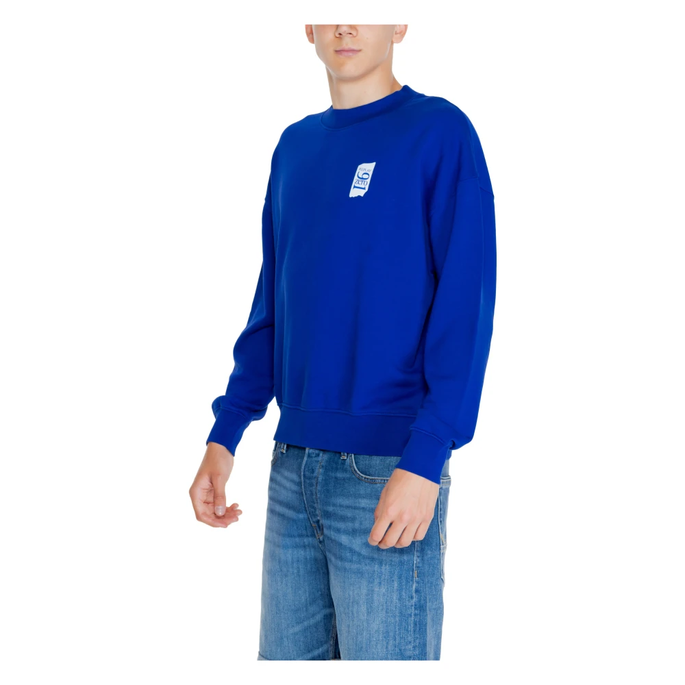 Replay Blauwe Ronde Hals Sweatshirt Mannen Herfst Winter Blue Heren