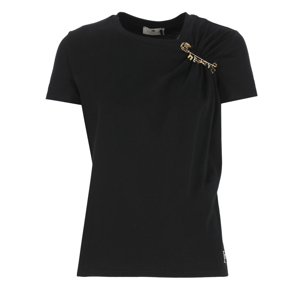 Tシャツ・カットソー ELISABETTA FRANCHI Woman T-Shirt Black CN002 110 Elisabetta Franchi T-shirt for Women SS25 | GIGLIO.COM