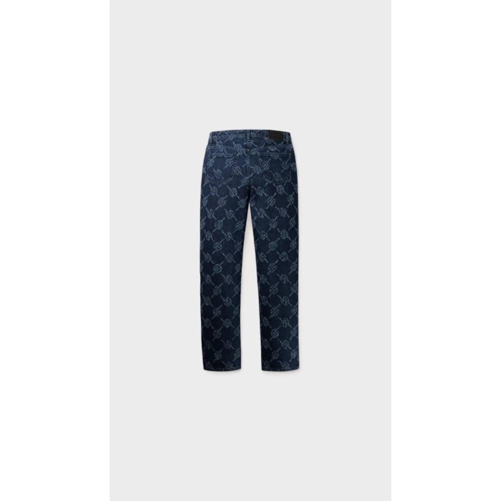 Daily Paper Straight Trousers Blue Heren