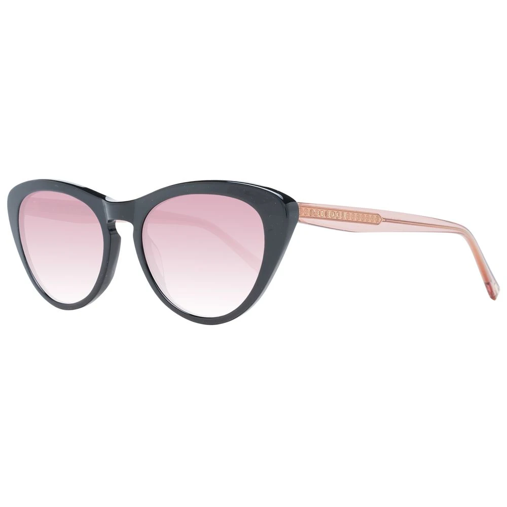 Ted Baker Svarta Cat Eye Solglasögon med Rosa Linser Black, Dam