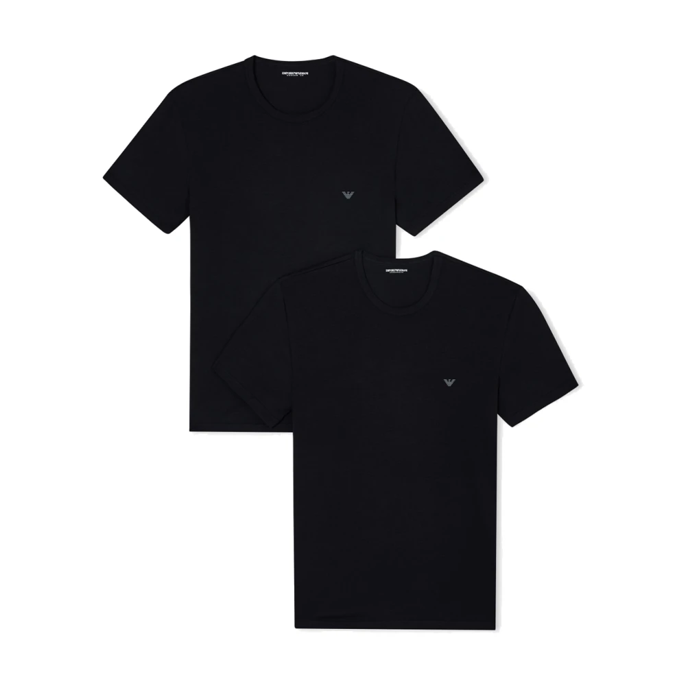 Emporio Armani Men's Black Two-Pack Underwear T-Shirts