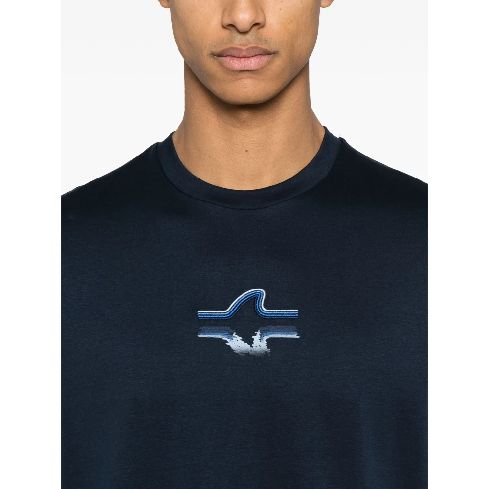 PAUL & SHARK Katoenen T-shirt met Designers code Blue Heren
