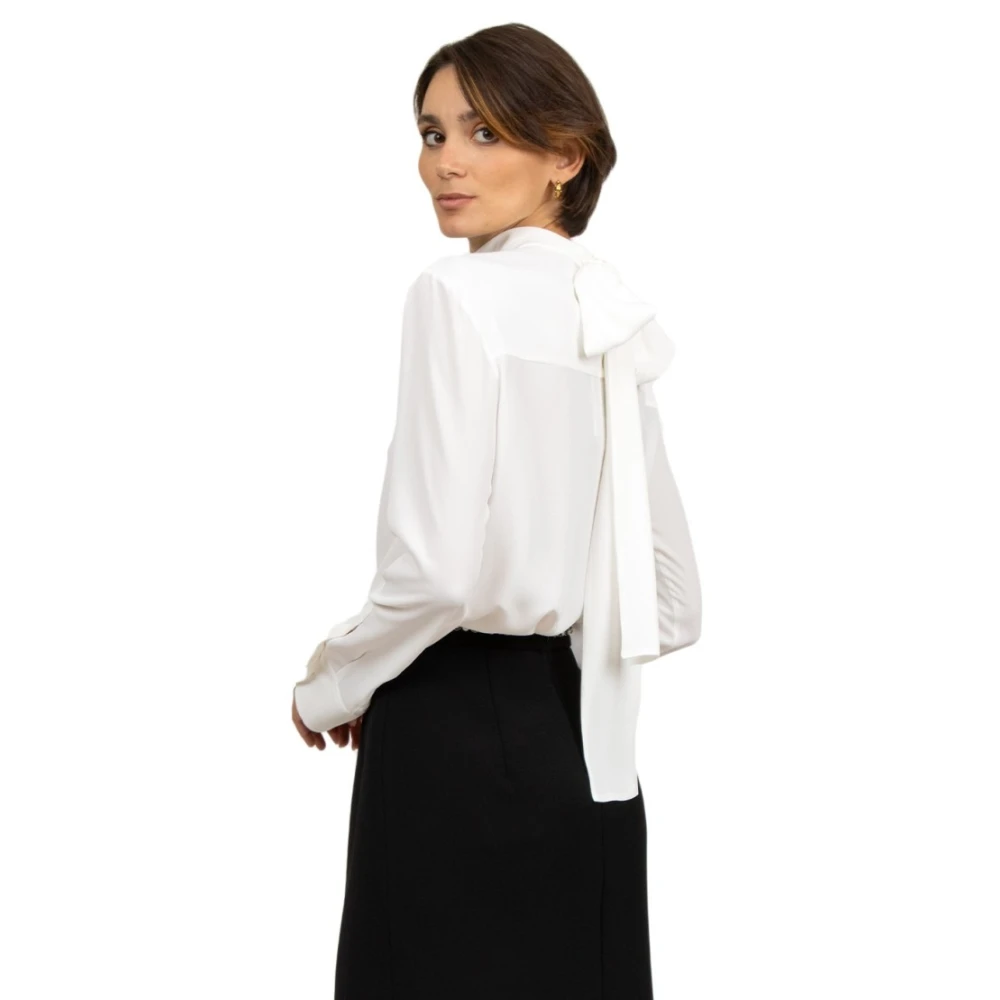 N21 Zijden Shawl Kraag Blouse White Dames