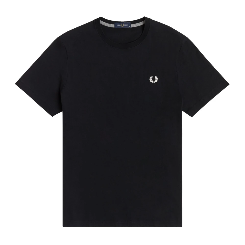 Fred Perry Klassisk Laurel Broderad Crew Neck T-shirt Black, Herr