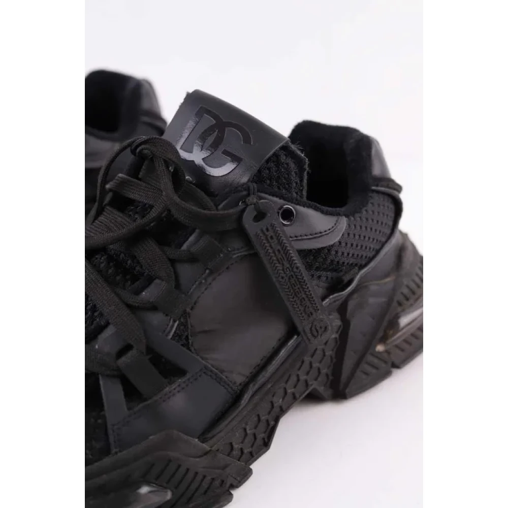 Dolce & Gabbana Pre-owned Leather sneakers Black Heren