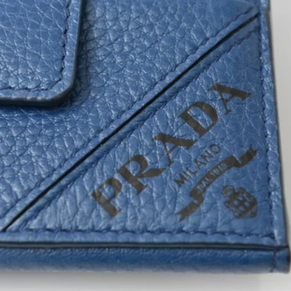 Prada Vintage Pre-owned Fabric wallets Blue Heren