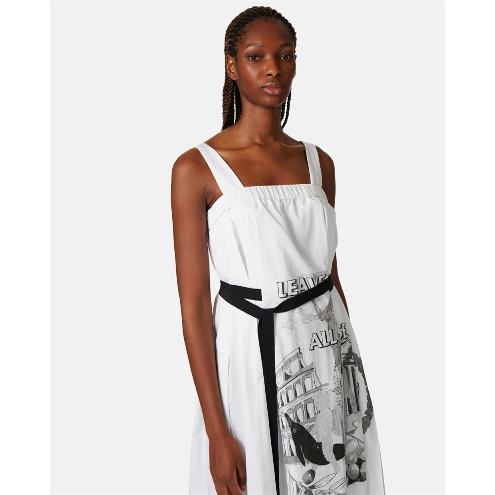 Iceberg Geplooide jurk met Roma-print White Dames