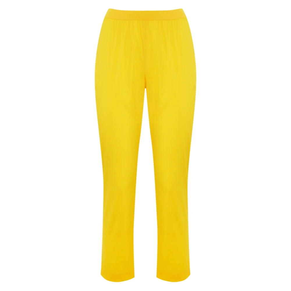 Liviana Conti Gele katoenen stretch slim fit leggings Yellow Dames
