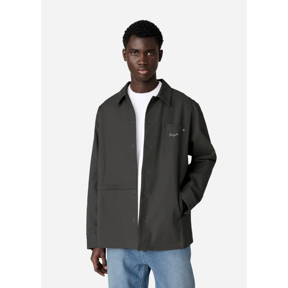 Axel Arigato Rowe Canvas Overshirt Gray Heren