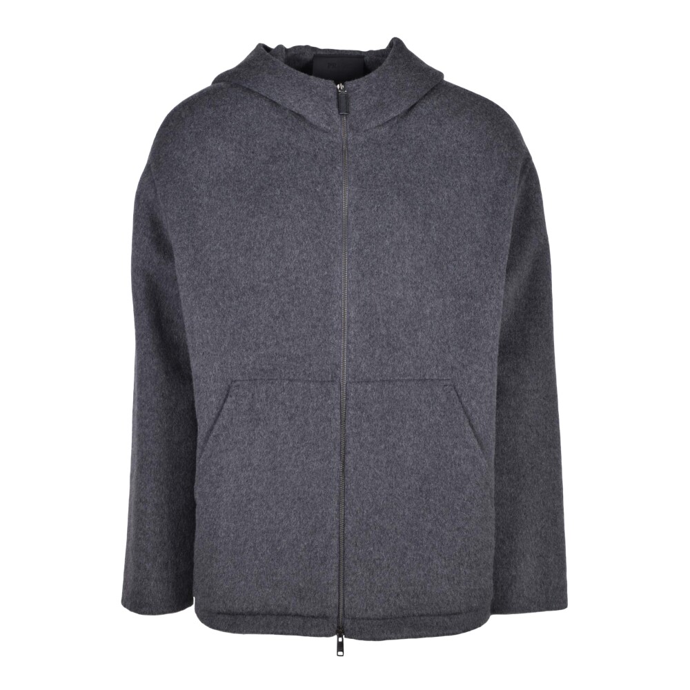 ジャケット・アウター 90s PRADA wool zip up hoodie dark gray Authentic prada full zip up sweater jacket hoodie womens