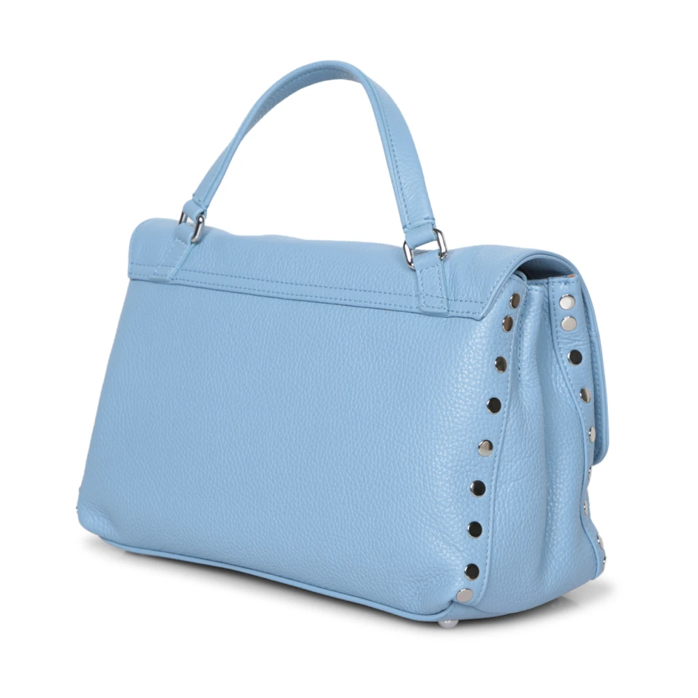 Zanellato Blauwe Leren Tas met Hefslot Blue Dames