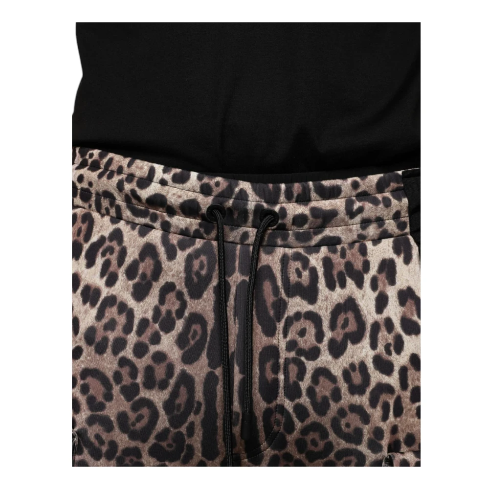 Dolce & Gabbana Luipaardprint Jogger Broek met Koordsluiting Multicolor Heren