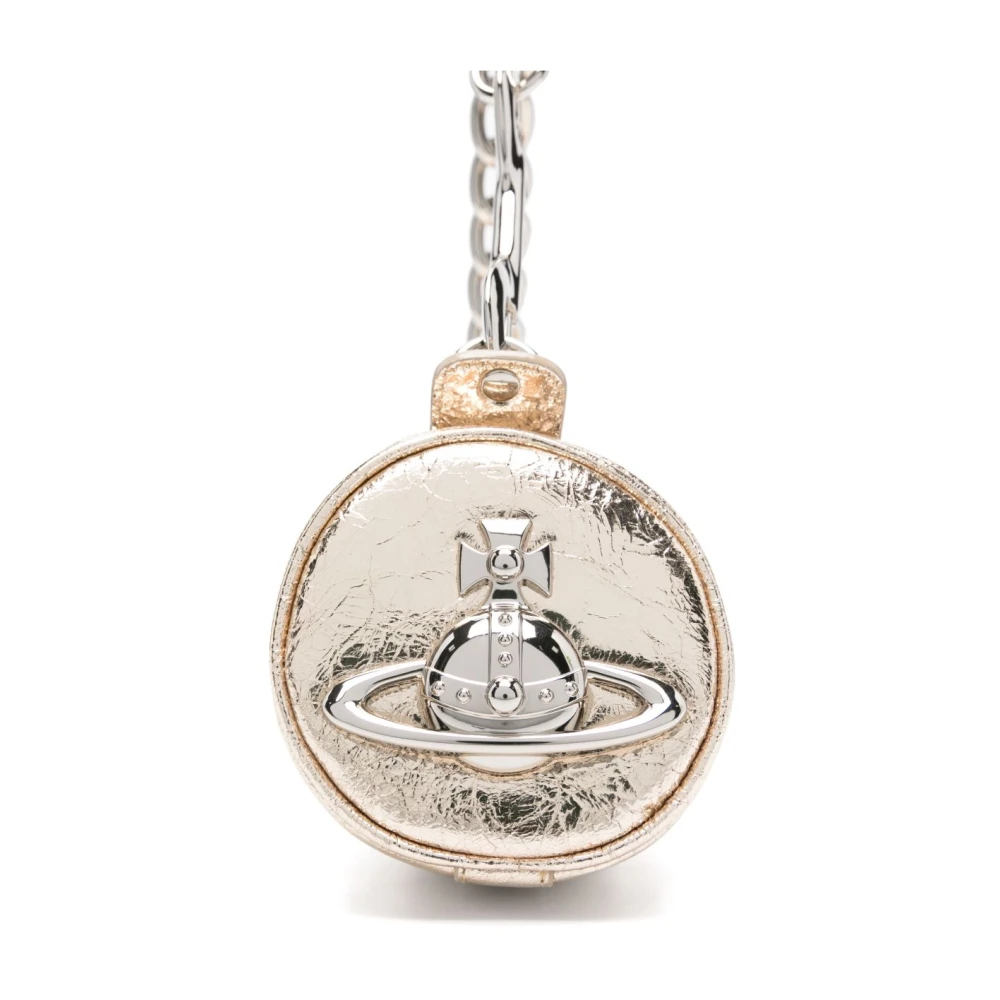 Vivienne Westwood Gouden Schoudertas met Ketting Orb Detail Yellow Dames