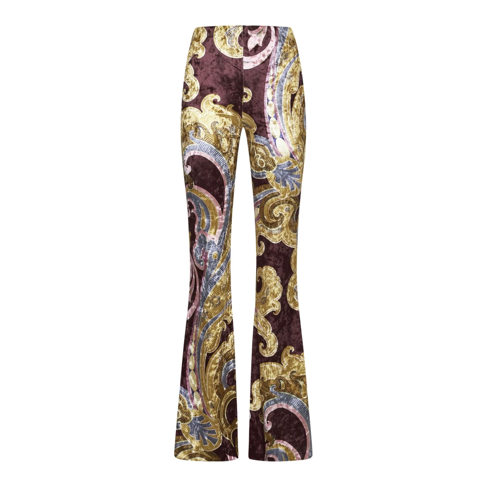 ETRO Bloemenfluwelen Midi Jurk Multicolor Dames