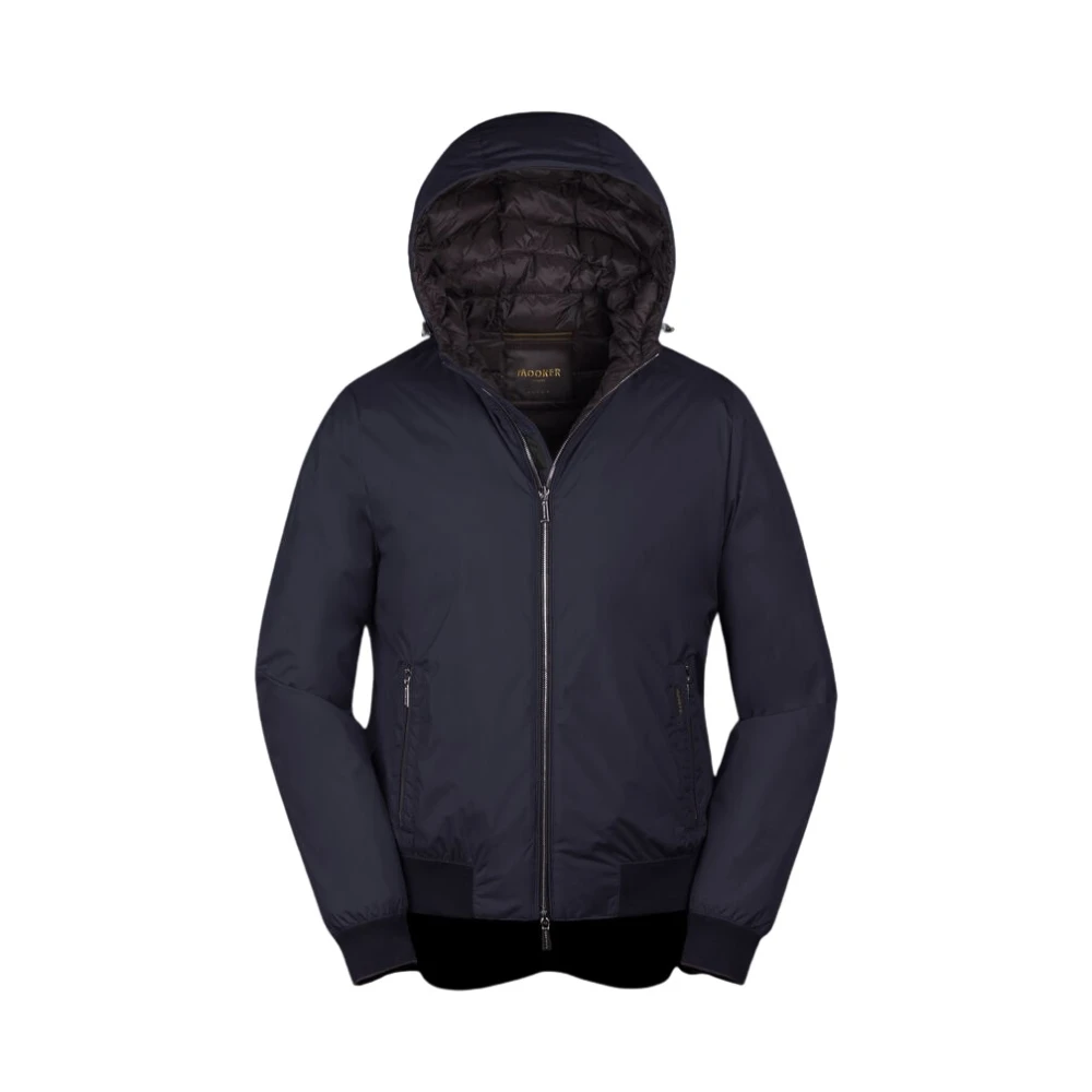 Moorer Men's Blue Down Jackets, Xs, Oniro-Stp Hooded Bomber Jacket