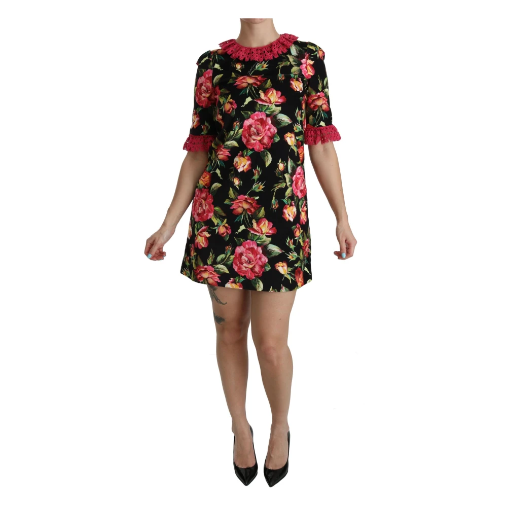 Dolce & Gabbana Floral Pink Lace A-Line Shift Mini Dress - Female - Short Dresses - Multicolor - Xs - Dresses - Image 3