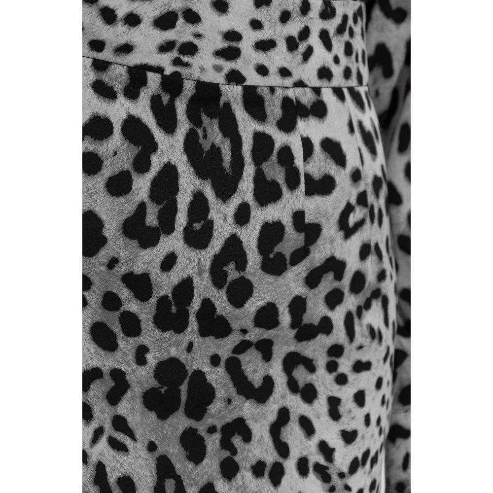 Dolce & Gabbana Zijden rok met dierenprint Gray Dames