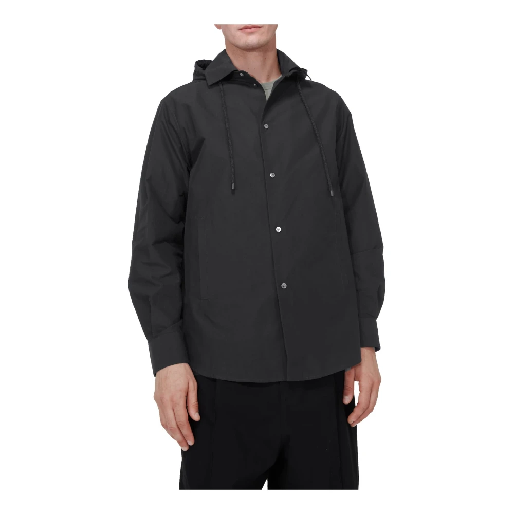 Loewe Katoenen Jack Overhemd met Anagram Jacquard Black Heren