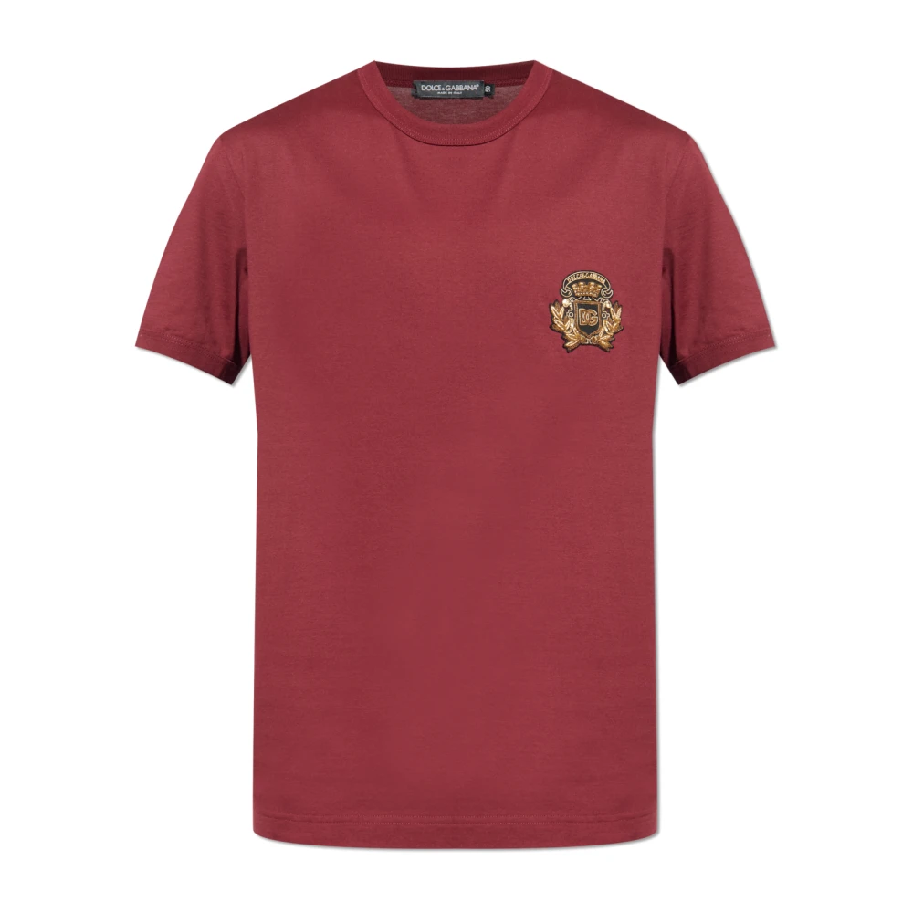 Dolce & Gabbana Homme Rouge - T-Shirt Avec Application - Tops - Taille: L