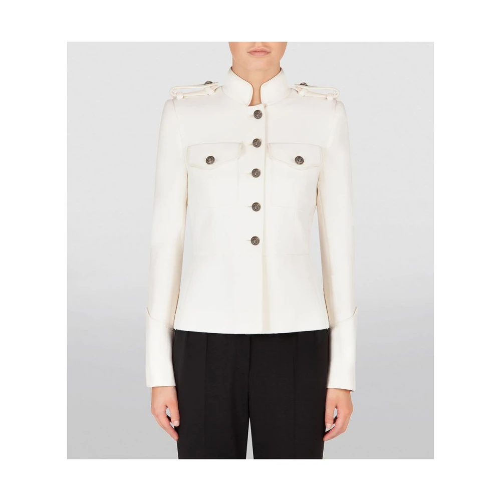 Dolce & Gabbana Militair-geïnspireerde wollen jas & mantel White Dames