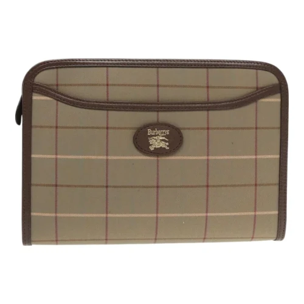Burberry Vintage Pre-owned Canvas clutches Brown Dames