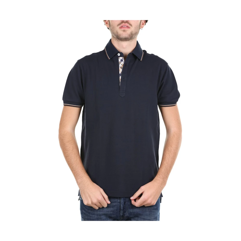 Aquascutum Heren Polo Shirt in Blauw Blue Heren