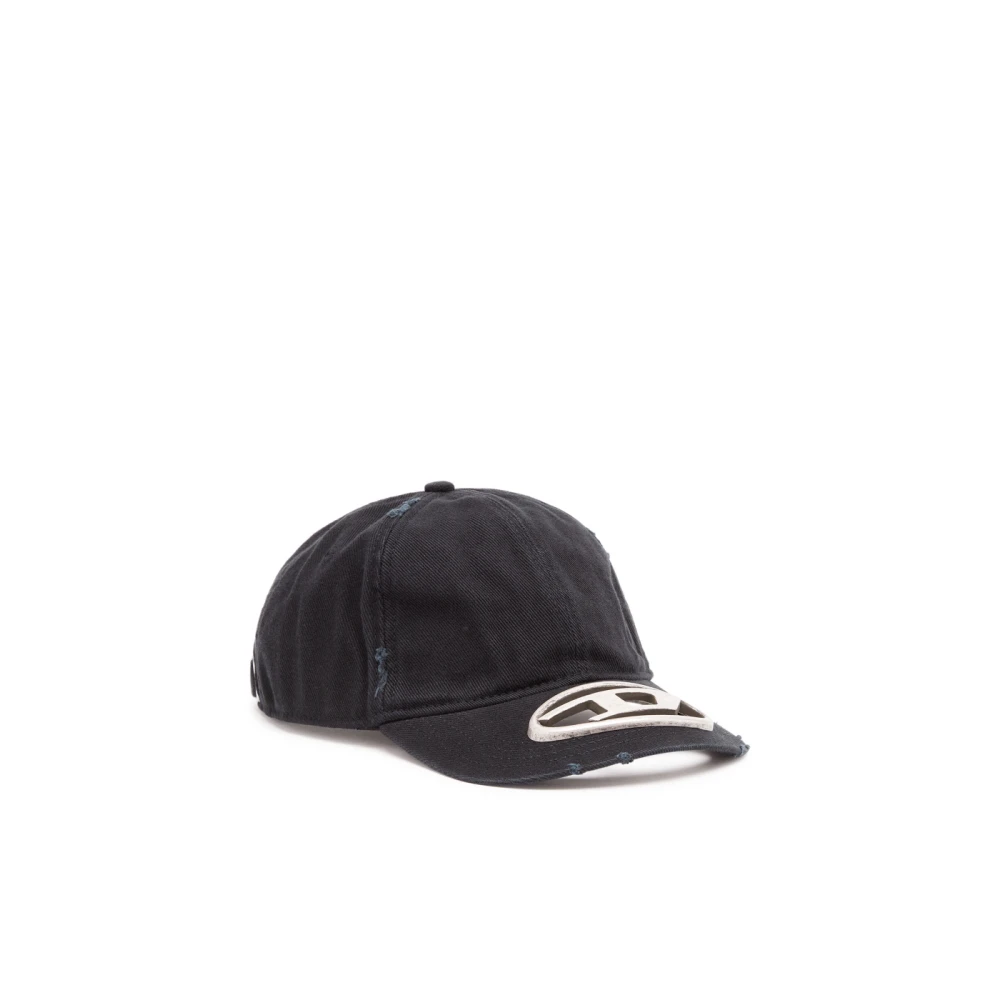Diesel Zwarte Baseballpet met Ovaal Uitsnede Black Heren