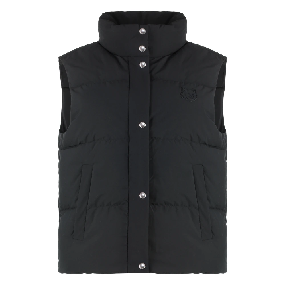 Maison Kitsuné Fox Patch Gewatteerde Bodywarmer Black Dames