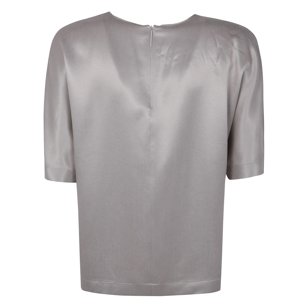 Giorgio Armani Viscose Cupro Shirt Gray Dames