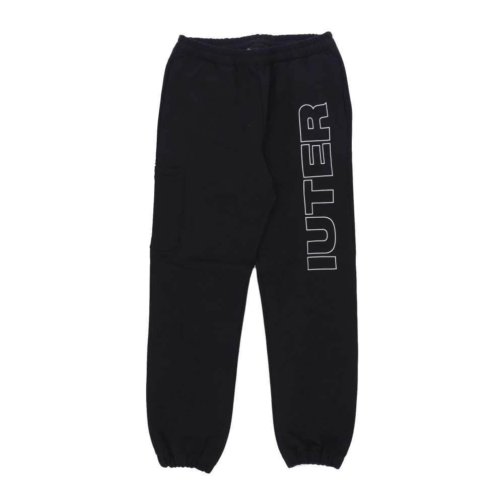 Iuter Zwarte Lichtgewicht Trainingsbroek Elastische Taille Black Heren