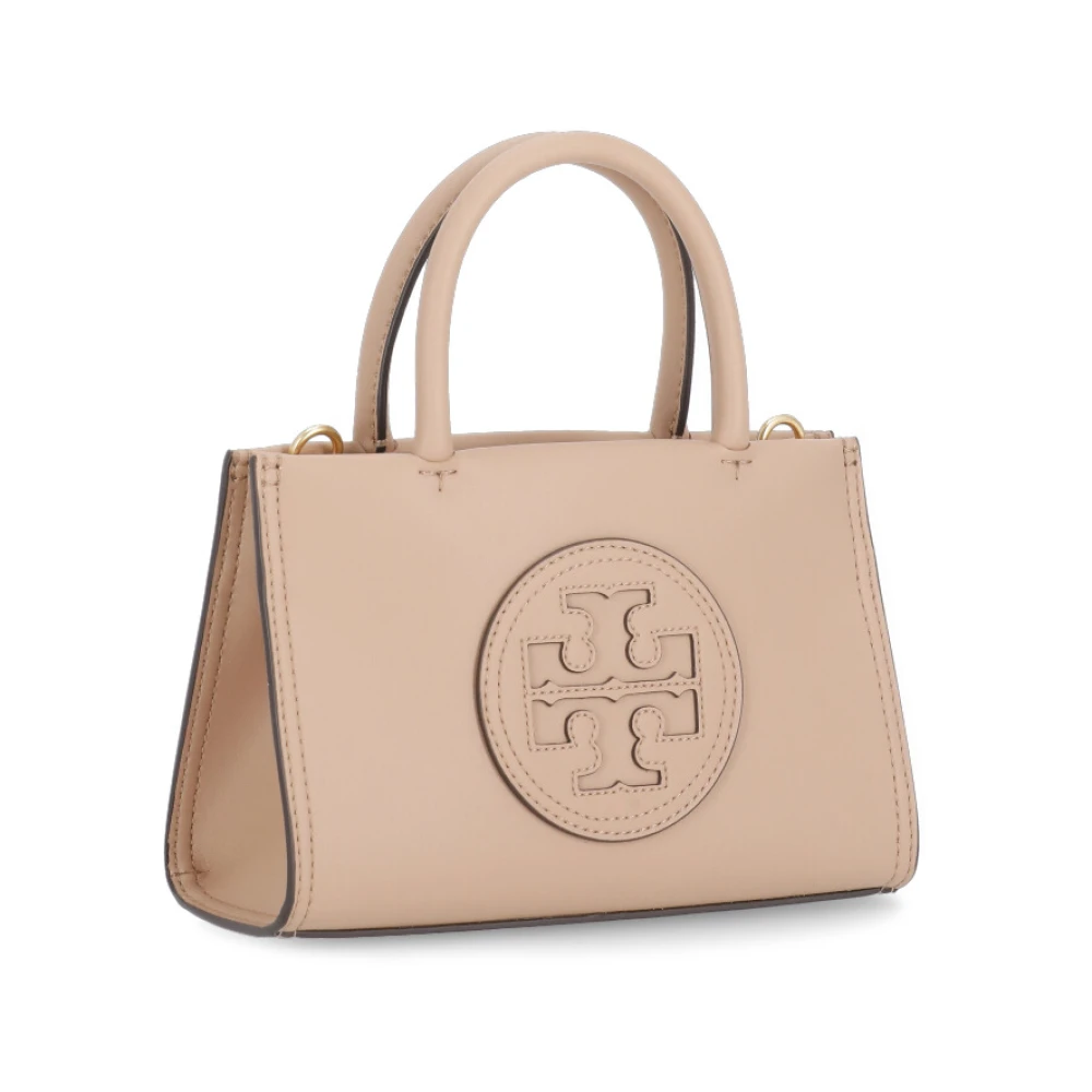 TORY BURCH Eco-lederen winkeltas met dubbel T-logo Beige Dames