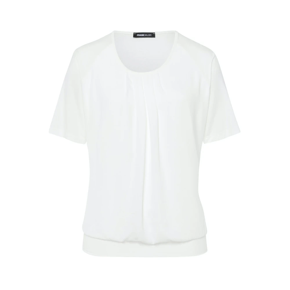 Frank Walder Korte Mouw Blouse Shirt Nos714404 White Dames