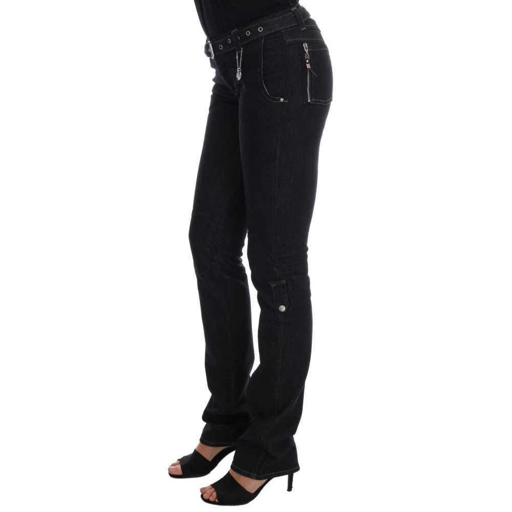Costume National Slim Donkerblauwe Katoenen Jeans Blue Dames