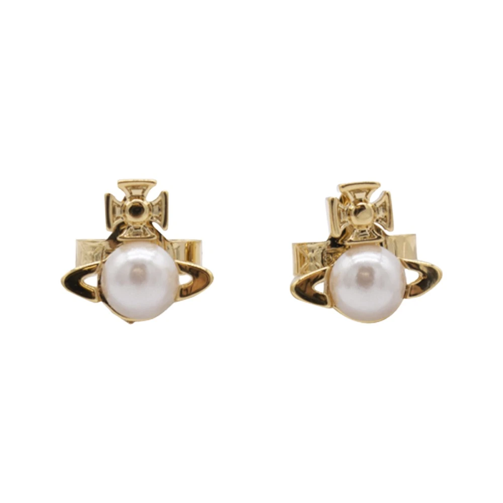 Vivienne Westwood Unisex Yellow Pearl Orb Balbina Earrings - Earrings - One Size - Accessories