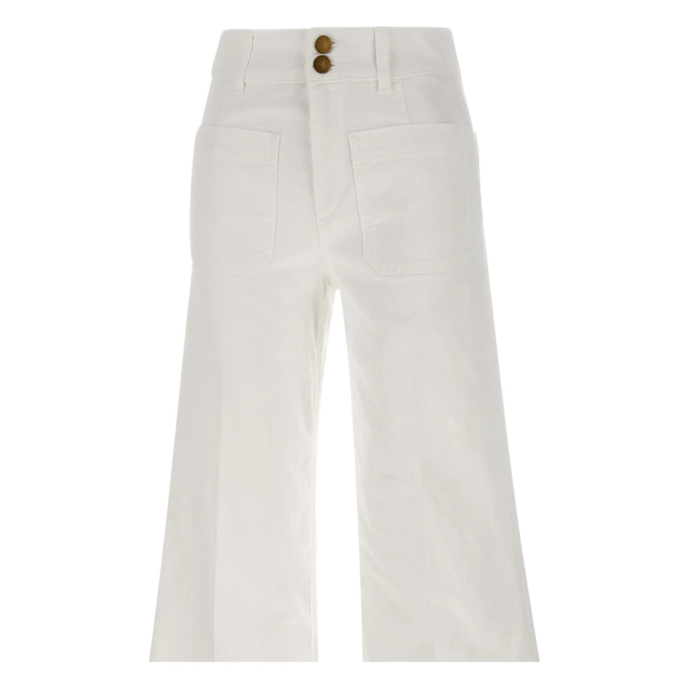 Seafarer Witte Wide Leg Denim Jeans White Dames