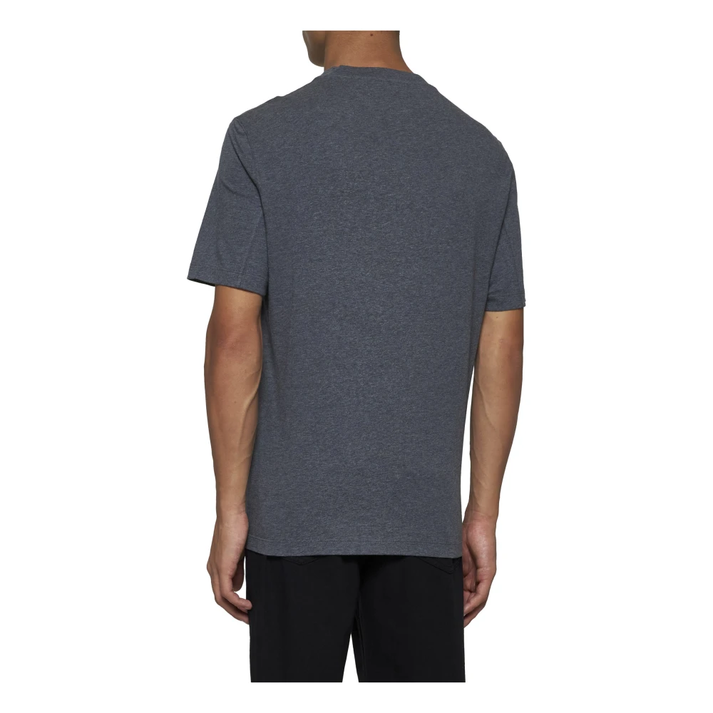 BRUNELLO CUCINELLI Gedrukte Crew Neck T-shirts en Polos Gray Heren