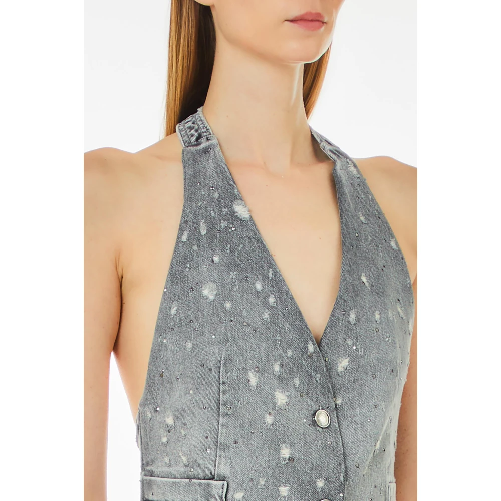 Liu Jo Denim Gilet Vest voor Vrouwen Blue Dames