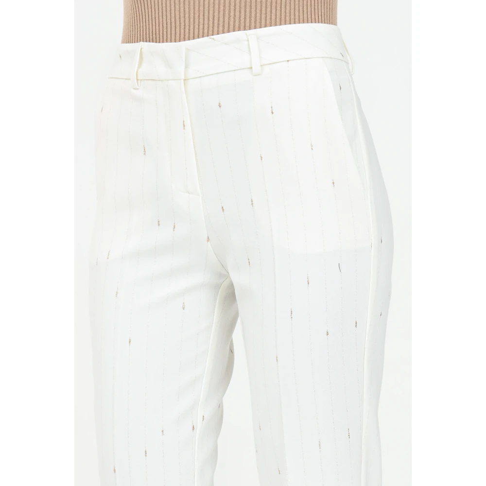 Simona Corsellini Elegante witte broek met gouden details White Dames