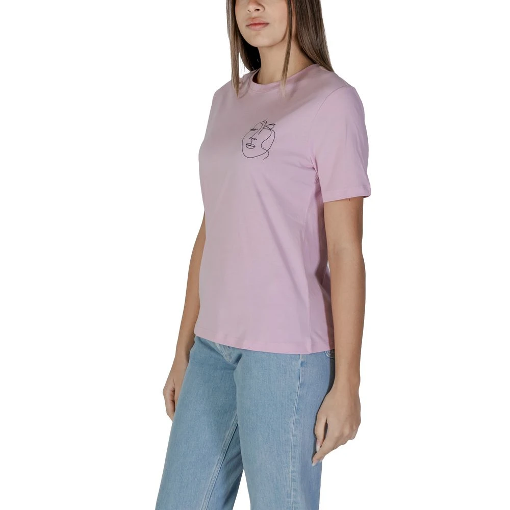 Vila Multicolor Katoenen Dames T-shirt Purple Dames