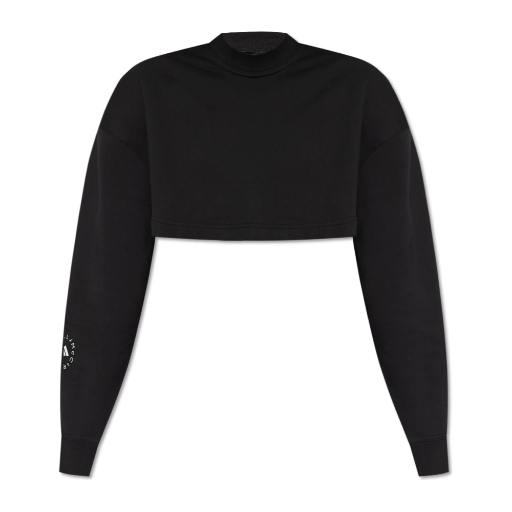 Cropped sweatshirt med logo