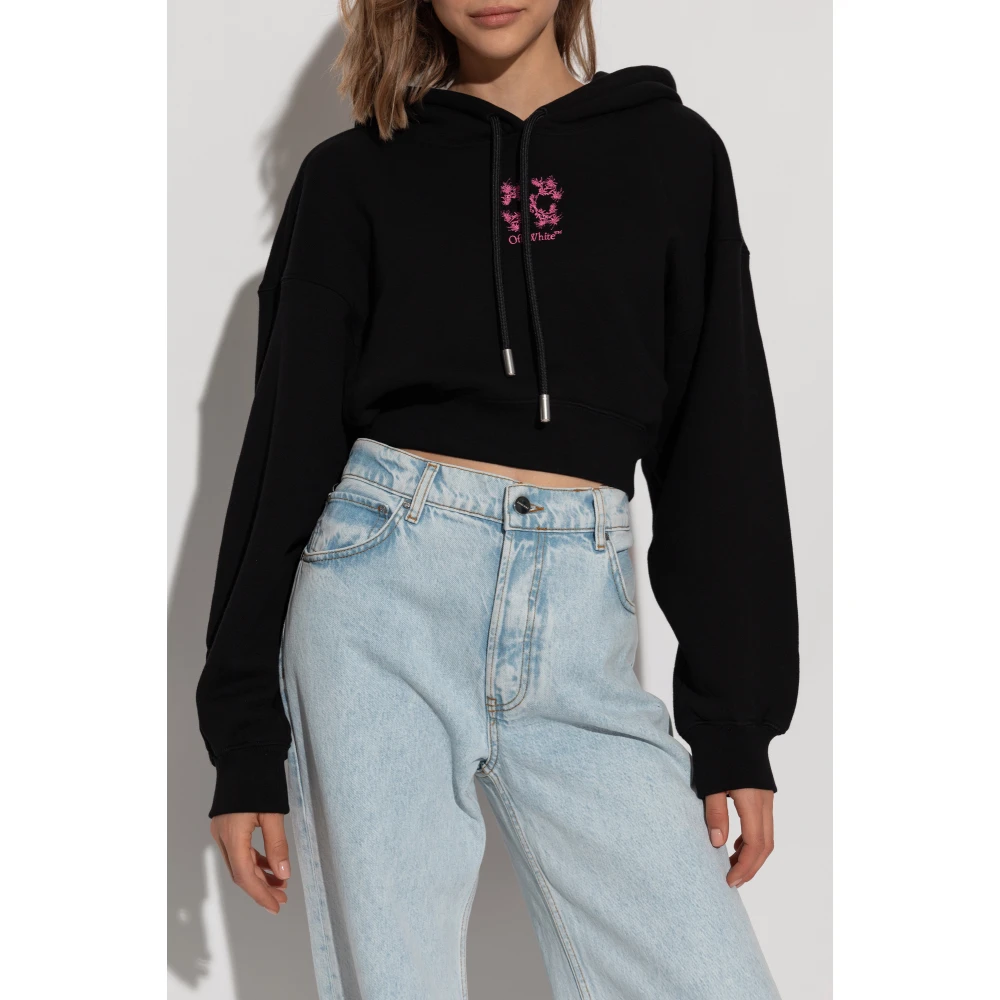 Off White Hoodie Black Dames
