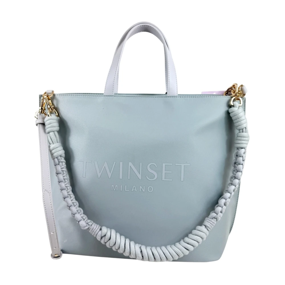 Twinset Women's Blue Logo Bag - Shopping Bags - One Size - Bags