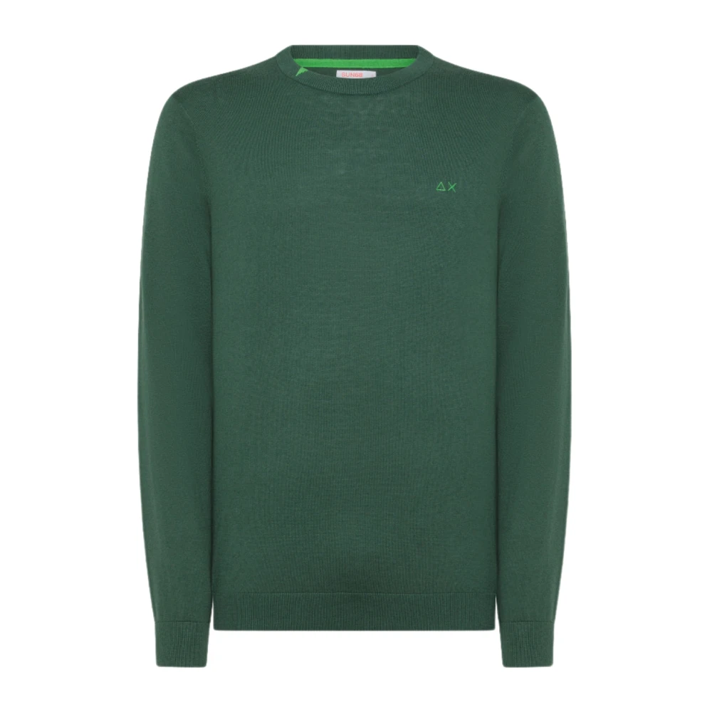 Sun68 Iconische wol katoen trui Green Heren